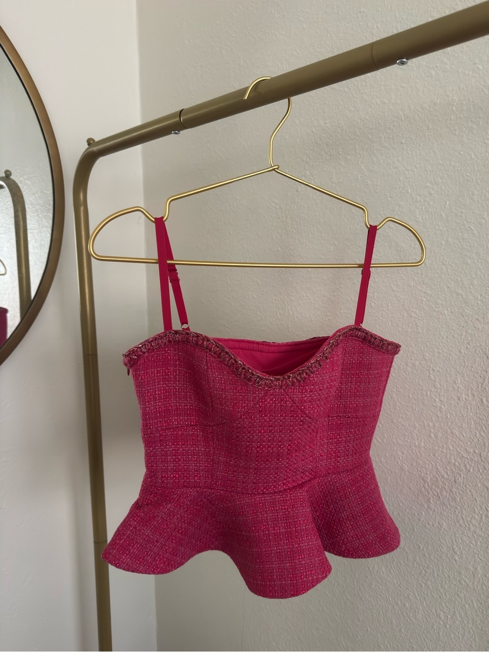 Pink Tweed Peplum Skirt and Bustier Set - Picture 2 of 7
